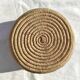 Antique basket with ethnic lid with black/brown and red décor