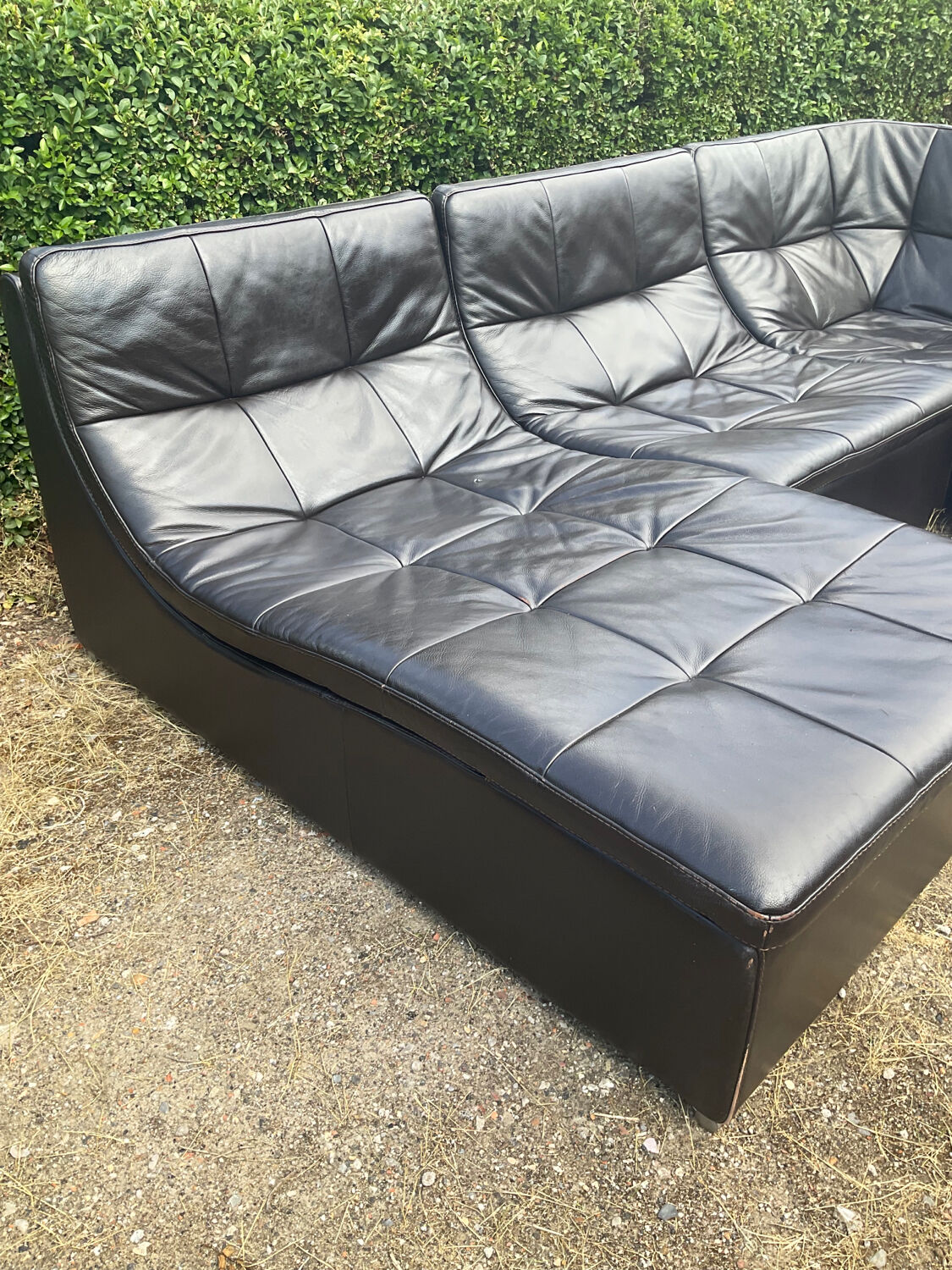 Incanto Italy modular corner sofa in brown leather