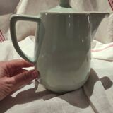 Vintage French large coffee pot in light green ceramic