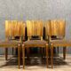 Set of 6 Art Deco period walnut chairs with fan backs, circa 1930