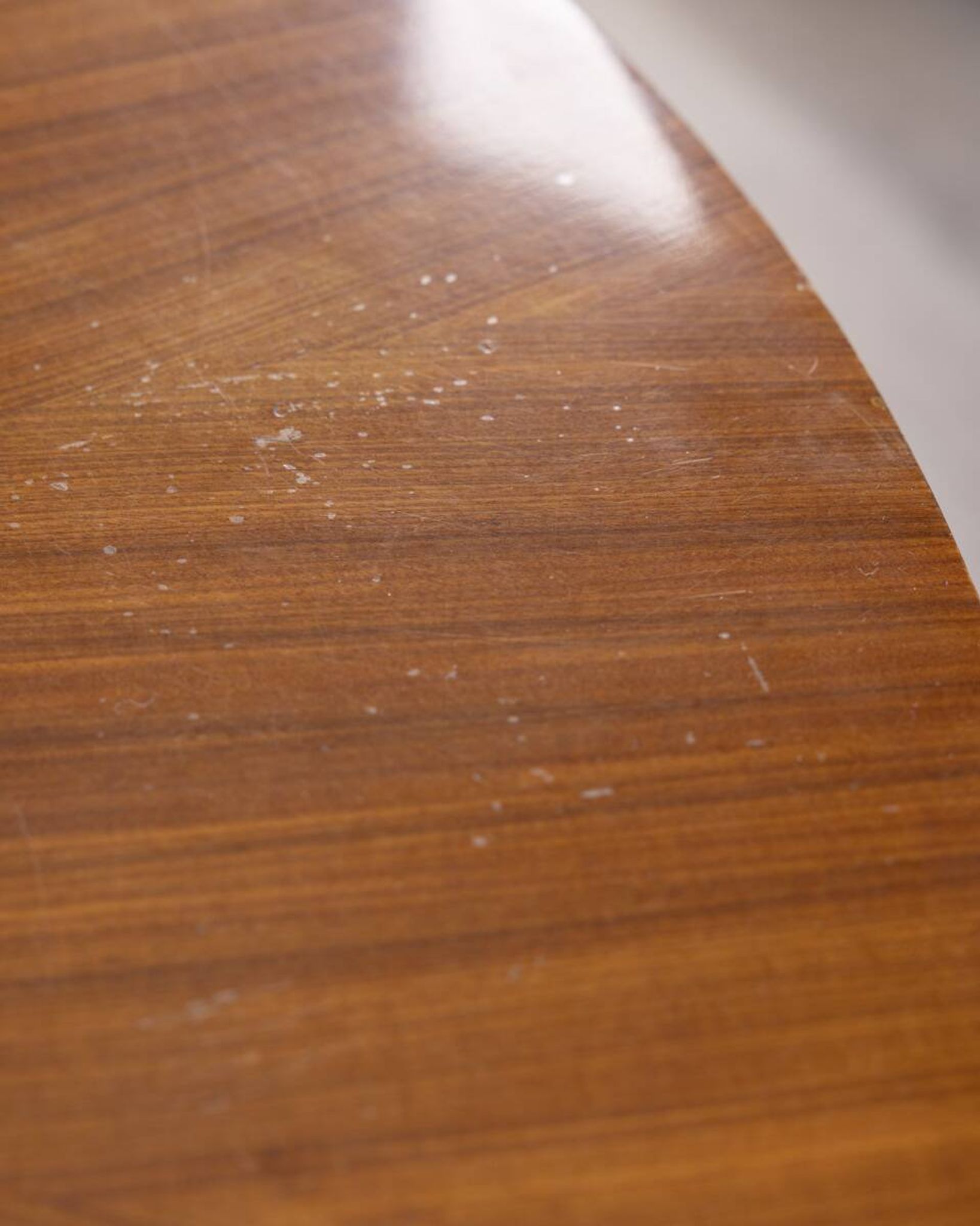 Vintage wooden round table from 1960s designed by Carlo Ratti for Lissoni