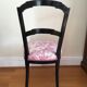 Ensemble chaise et repose pied style Louis XVI