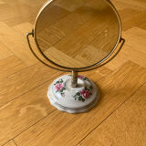 Porcelain flowered table mirror - Bergère de France