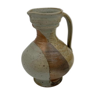 Vintage pitcher in sandstone, iridescent two-tone enamel - 1960s-1970s