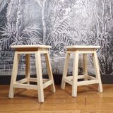 Pair of old farm stools