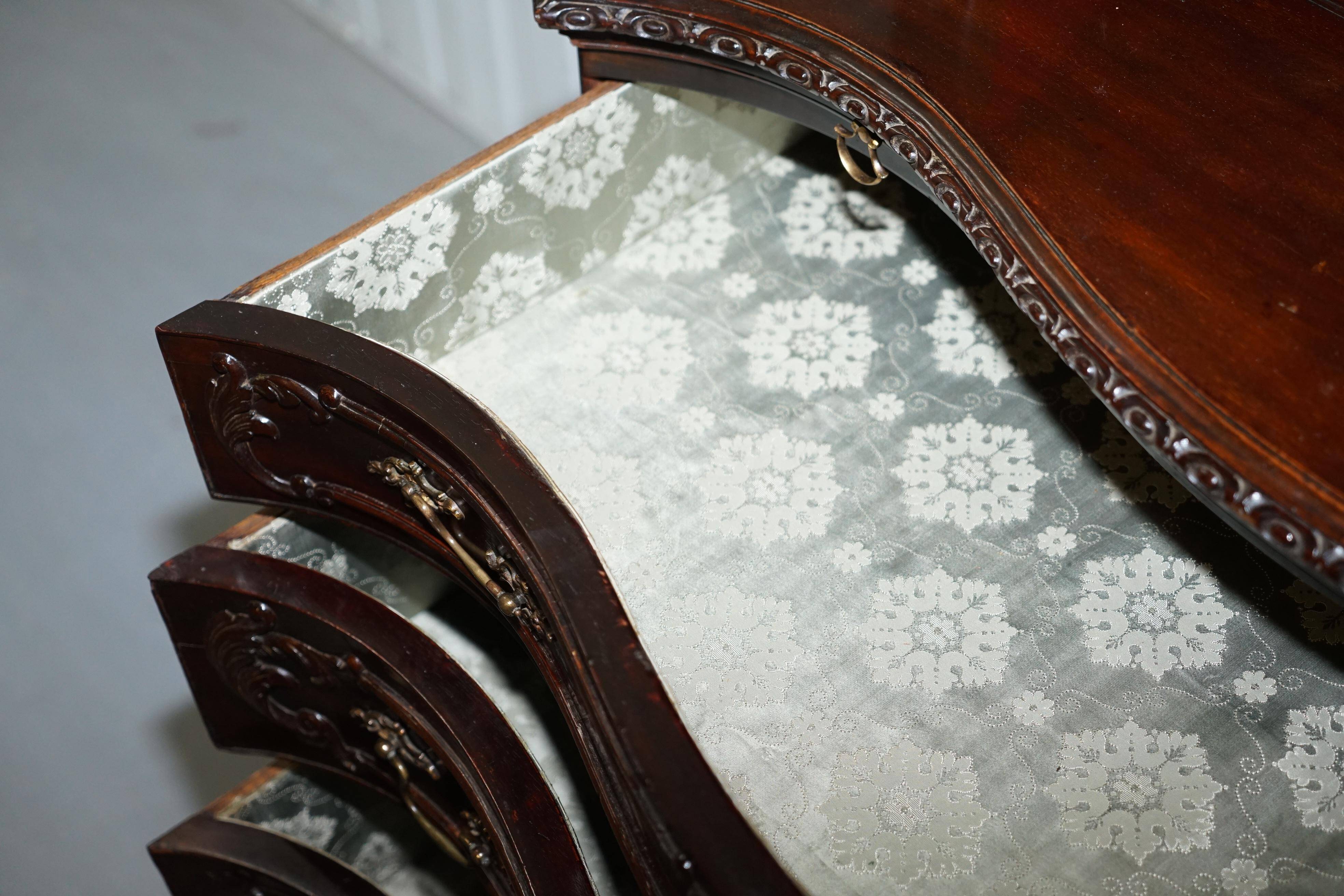 George III Library Thomas Chippendale in Hardwood on Serpentine Chest of Drawers