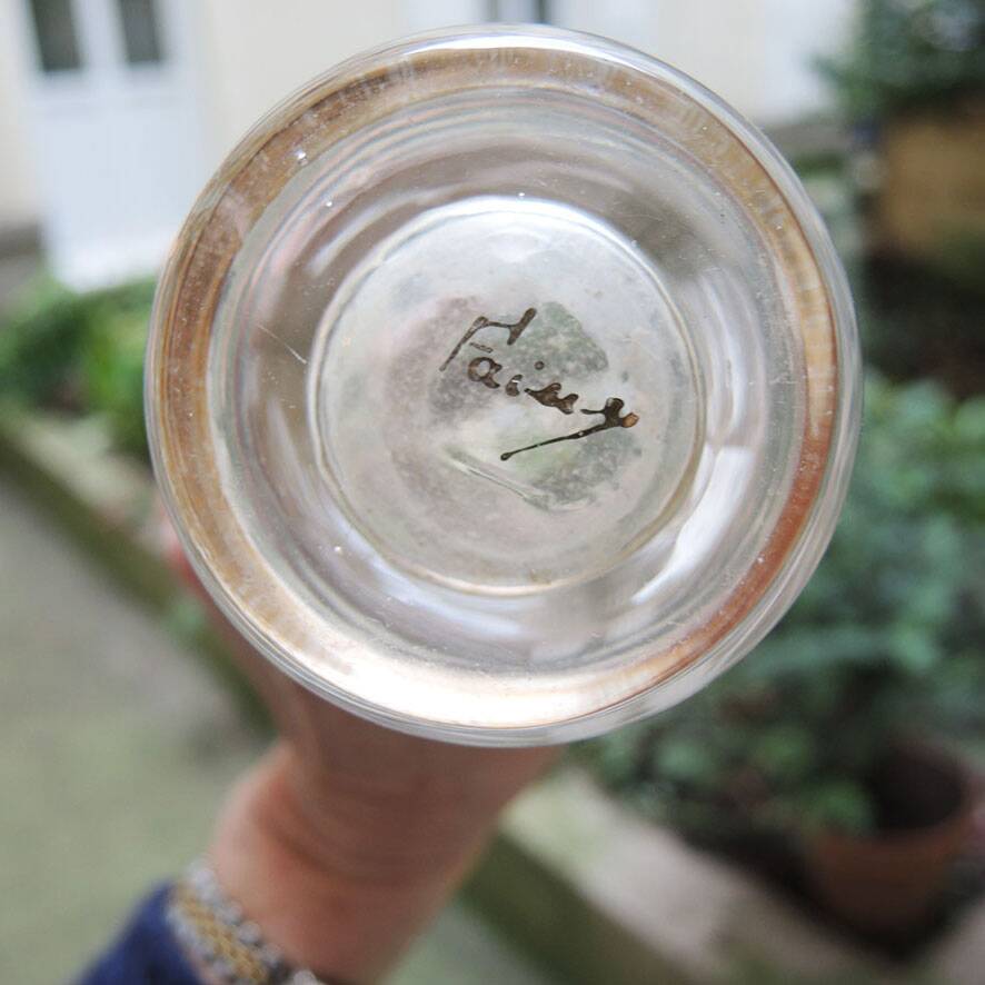 Vintage transparent glass vase from the 1960s.