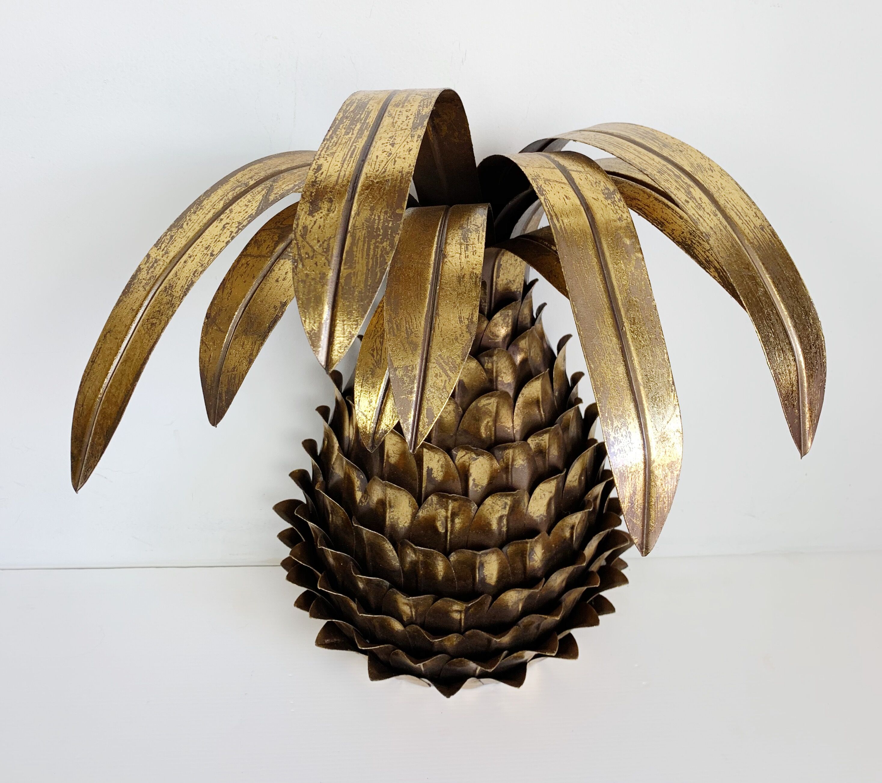 Ananas  wall light  paire  years 70" in gold metal