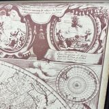 Vintage world map / world map in wooden frame