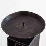 Wrought metal totem candle holder, 1960s