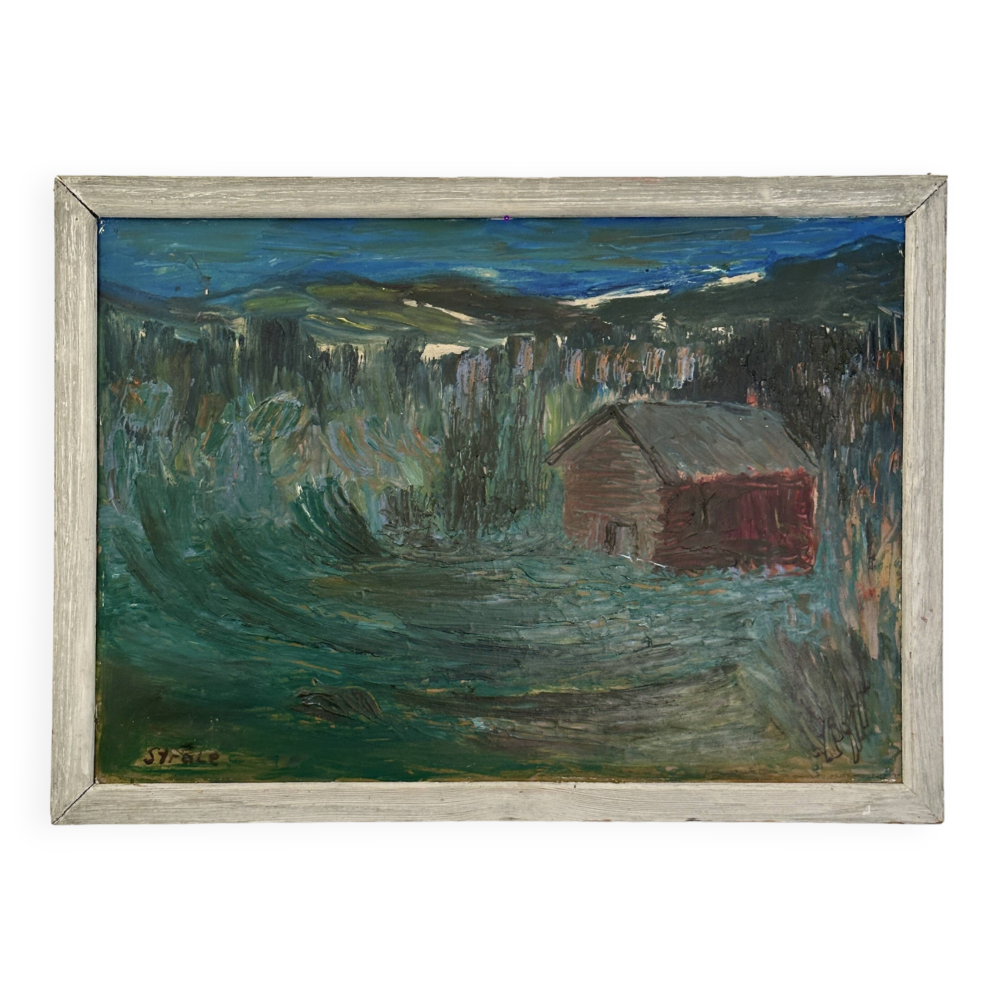 Provencal landscape, oil on canvas, 54/39 cm, author's signature "Strale"