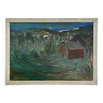 Provencal landscape, oil on canvas, 54/39 cm, author's signature "Strale"