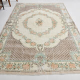 7x10 shades of beige turkish rug, 211x320cm