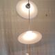 Suspension with three opaline lampshades - mid 20th century.