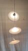 Suspension with three opaline lampshades - mid 20th century.