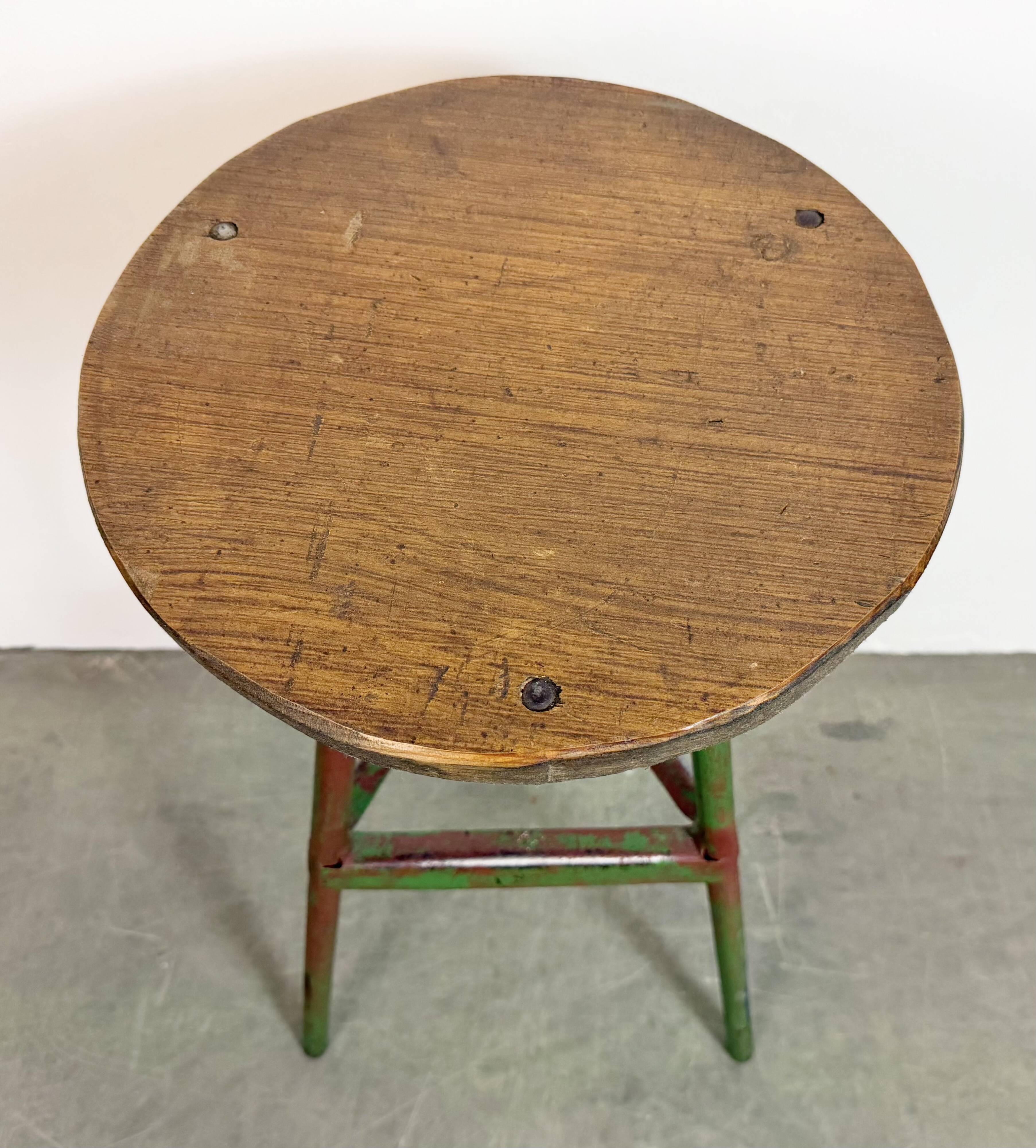Green Industrial Workshop Stool, 1960s