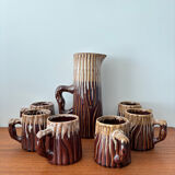 Vintage ceramic service Pol Chambost model Tree – jug and cup