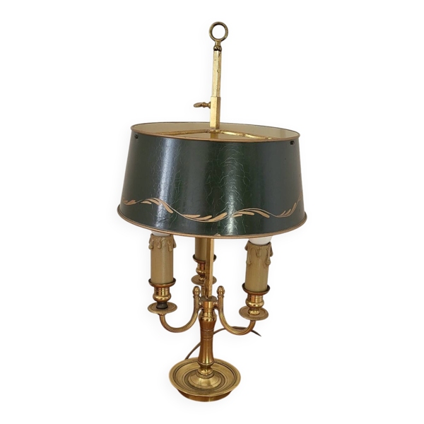 Ancienne Lampe Bouillotte de Style Empire en laiton et tôle — Beyit