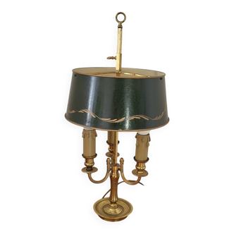 Antique Empire Style Bouillotte Lamp in brass and tin
