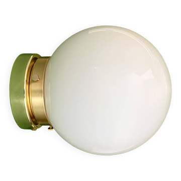 Vintage wall or ceiling light globe in white opaline.