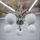 Art Deco Five-Light Chrome Chandelier, Czechoslovakia, 1930s