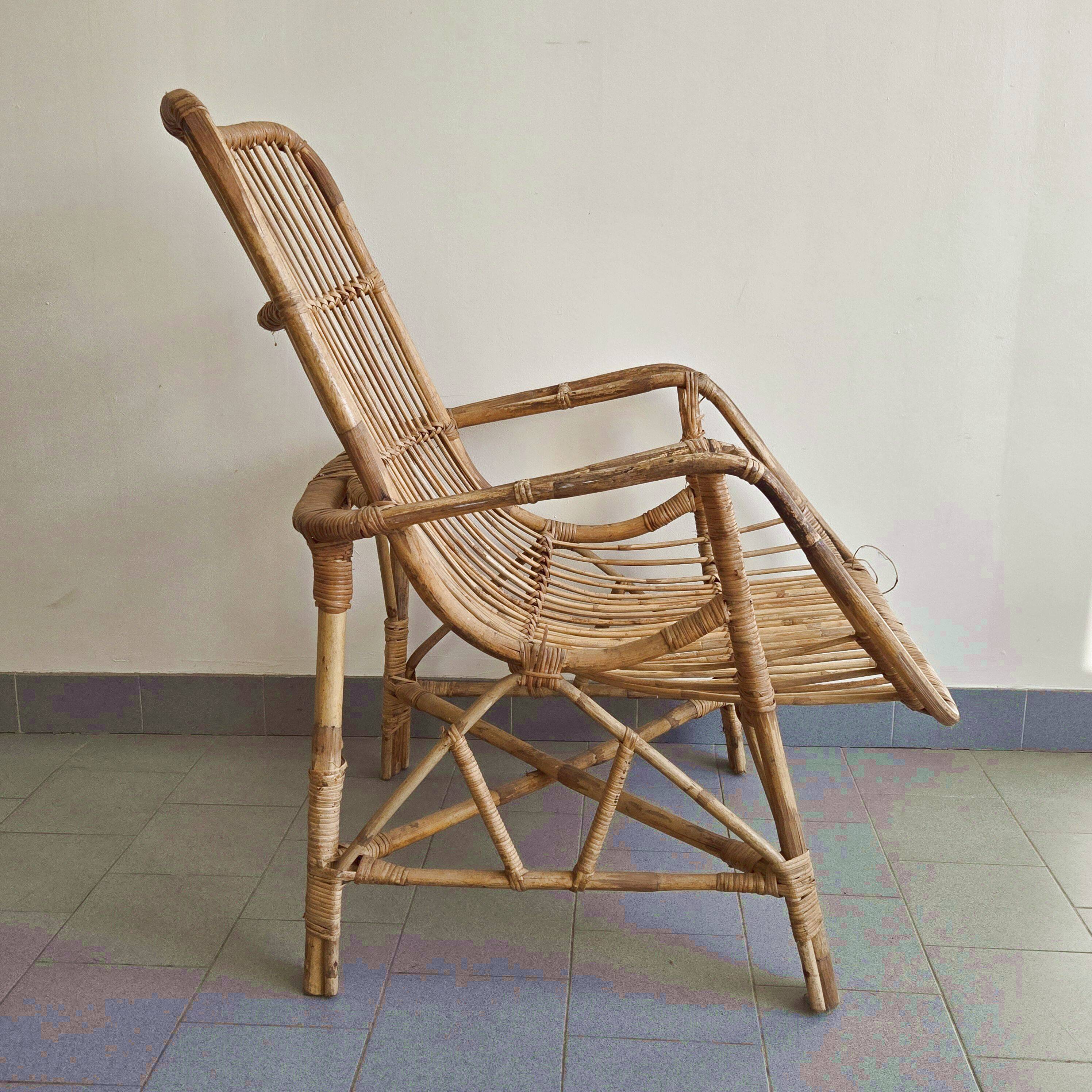 Vintage rattan armchair 1960