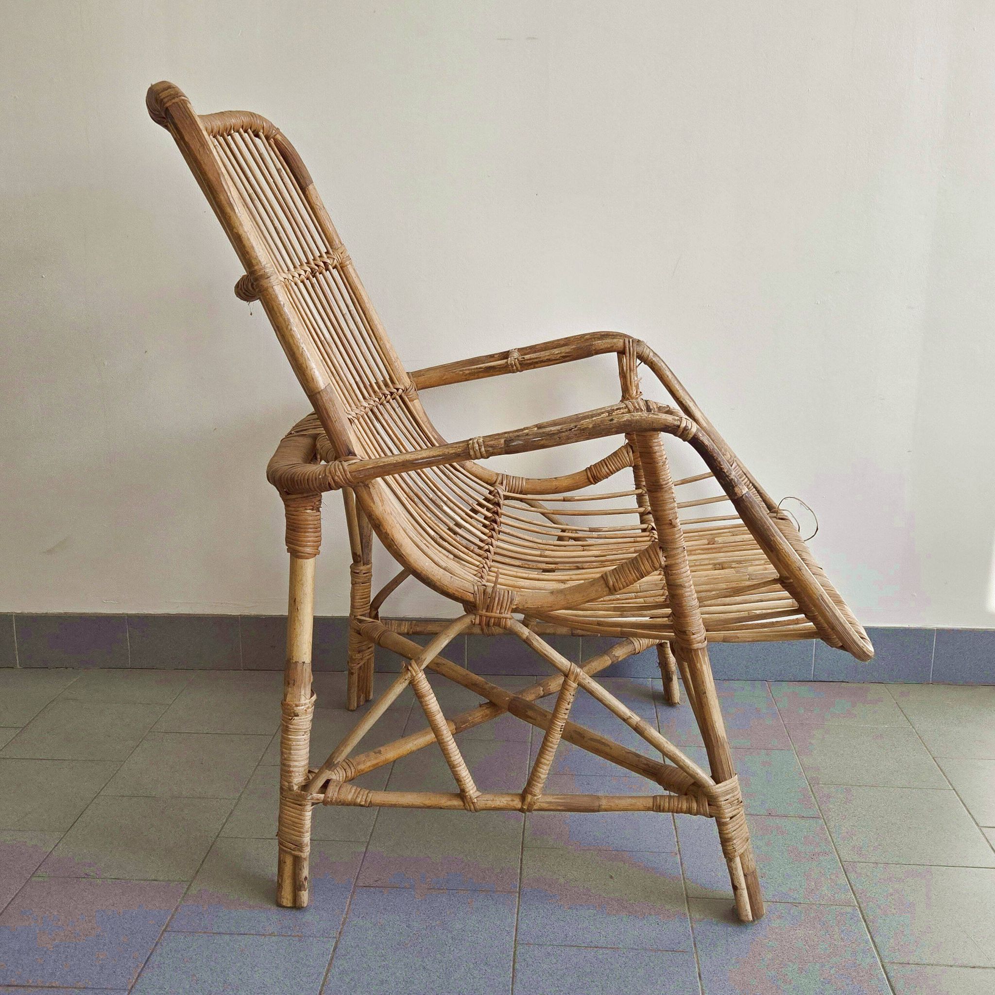 Fauteuil vintage en rotin 1960