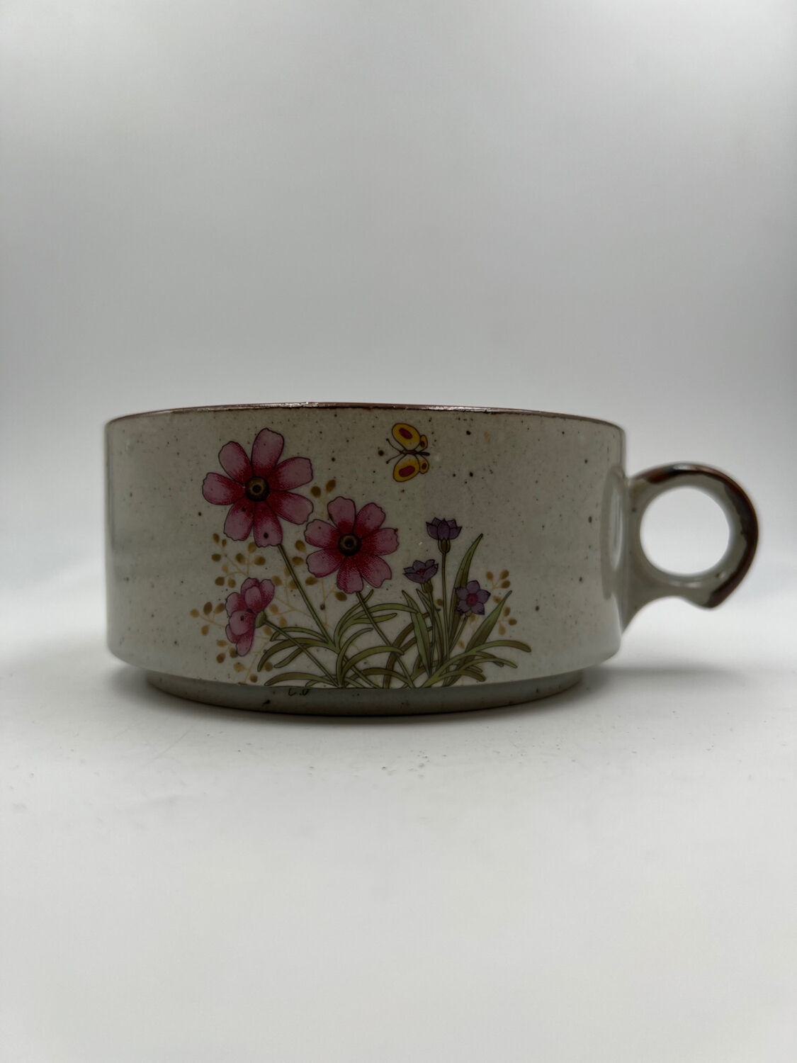 Six ceramic floral cups