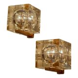 Pair of Cubosfera wall lights by Alessandro Mendini, Italy, 1960s.