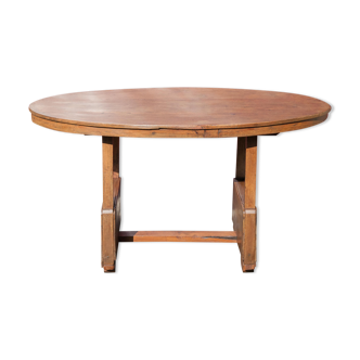 Antique wood table, dining table, oval table, living room, kitchen, countryside
