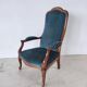 Voltaire armchair velvet striped blue