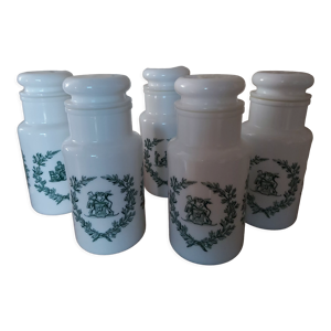 lot de 5 pots d'apothicaire