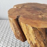 Vintage 1960s Brutalist Tripod Footstool Folk Art
