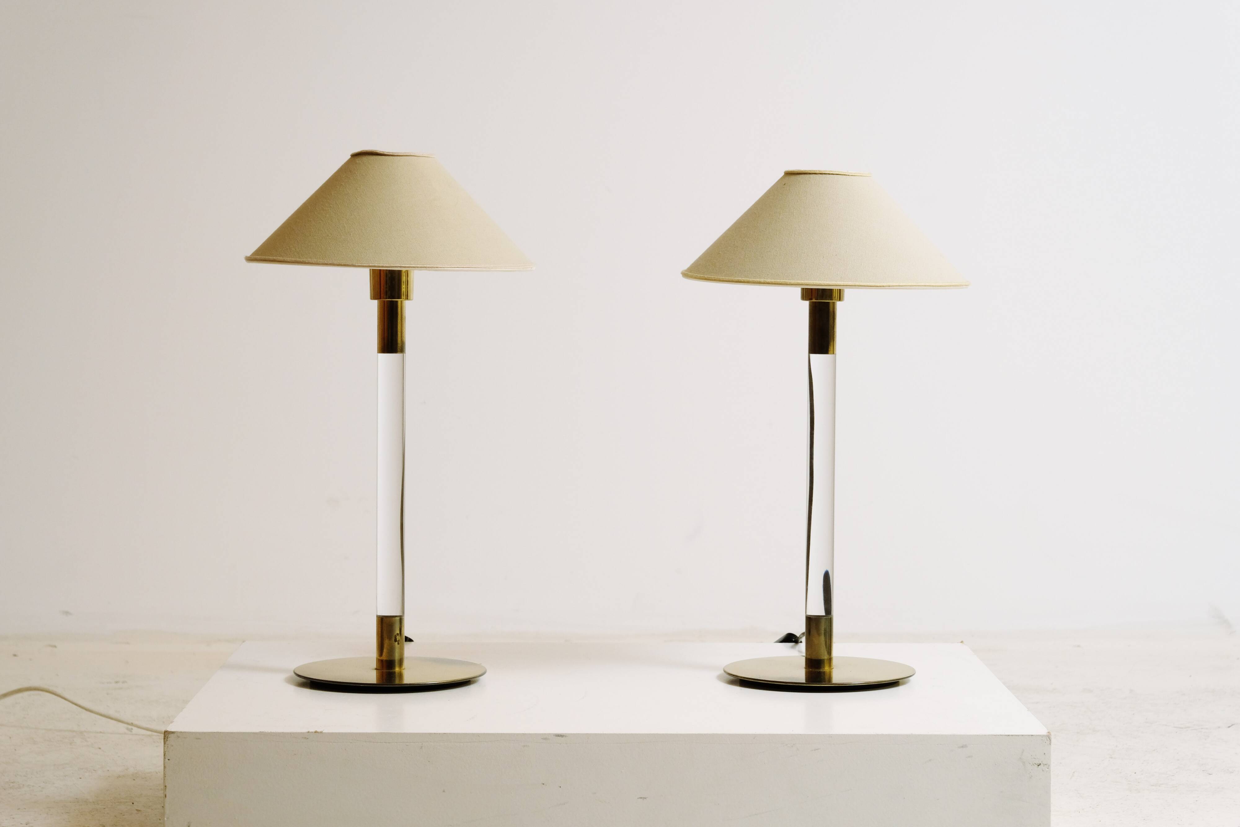 Pair of 1970s table or bedside lamps