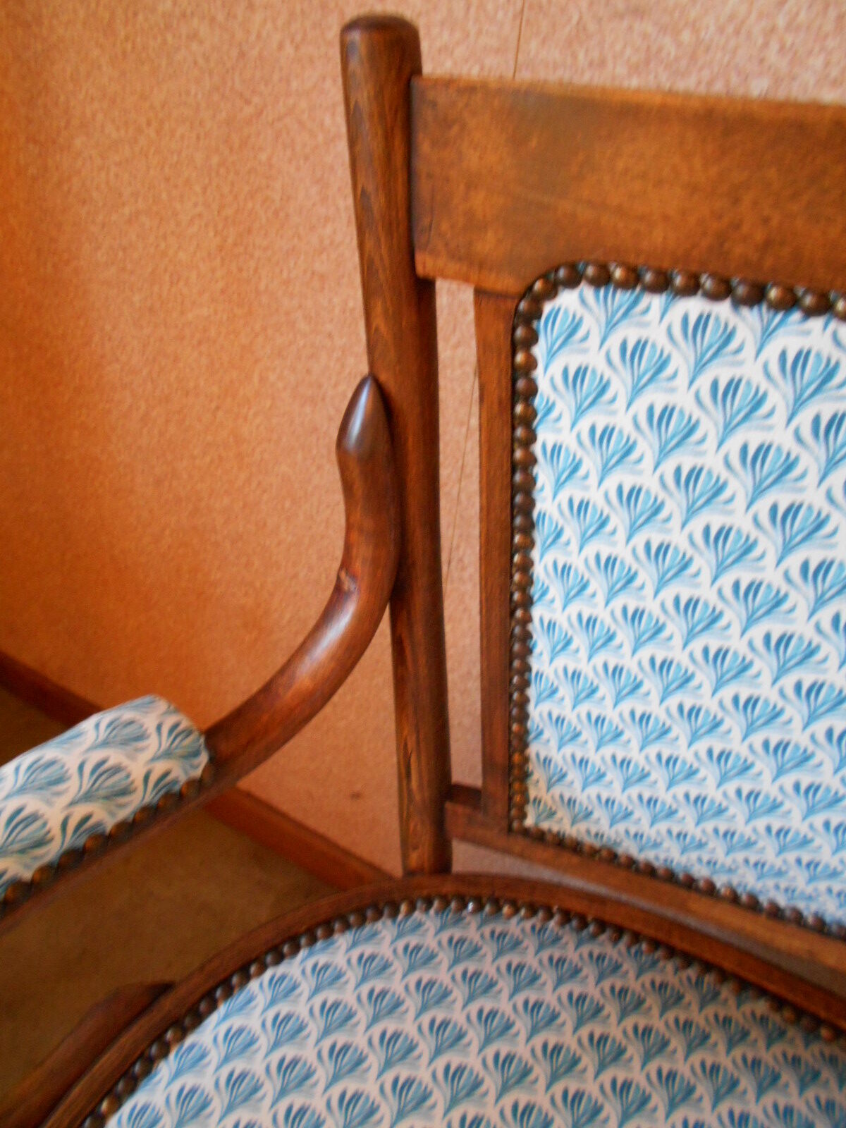 Curved wooden bench