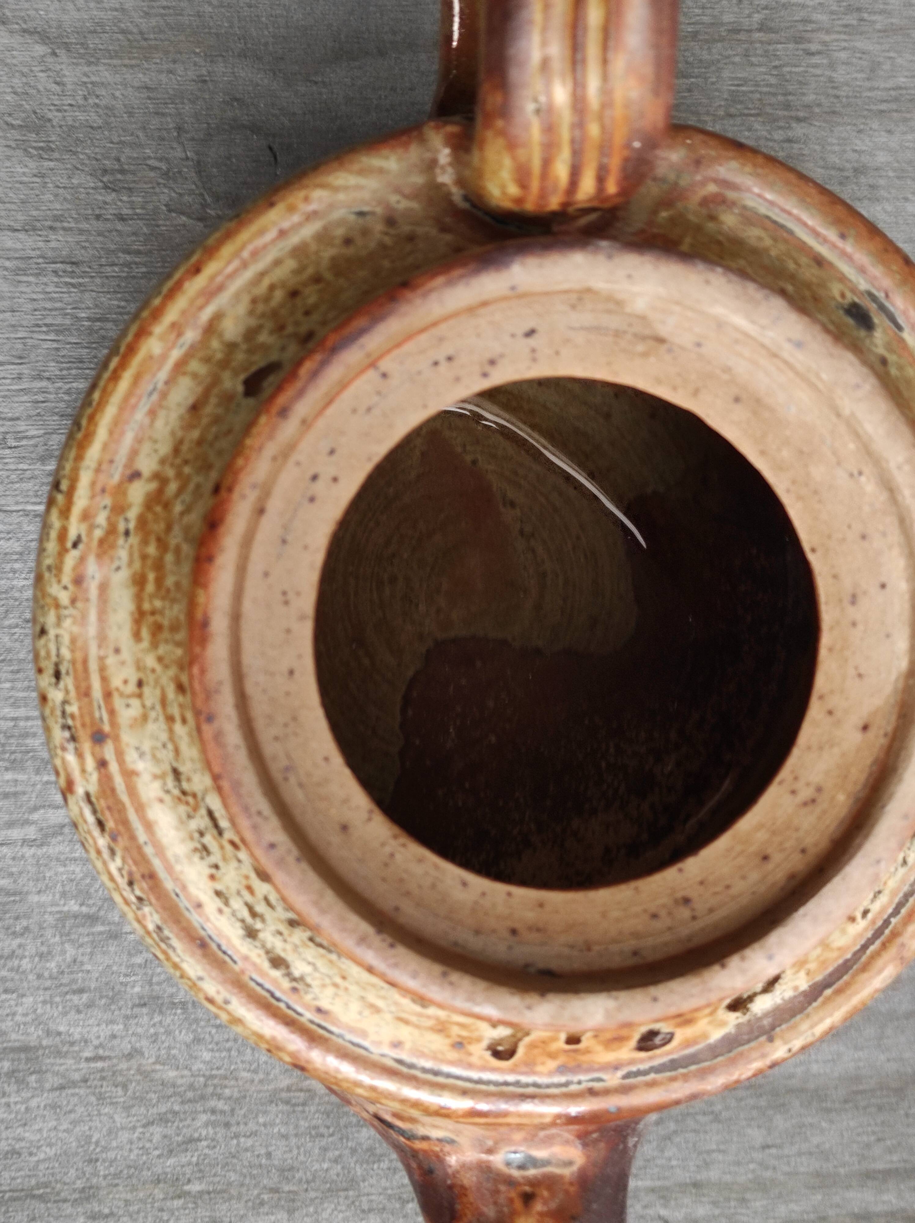 Signed vintage sandstone teapot