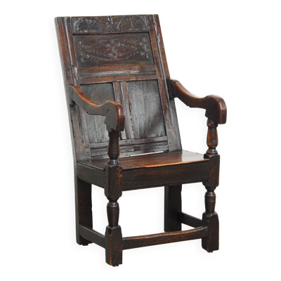 Chaise / chaise d'appoint en chêne antique du XVIIe siècle