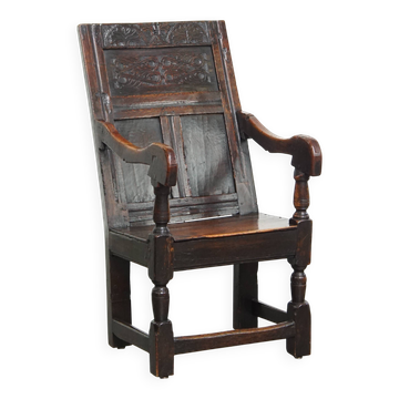 Antique Oak Wainscot Chair / Side Chair from the 17th Century