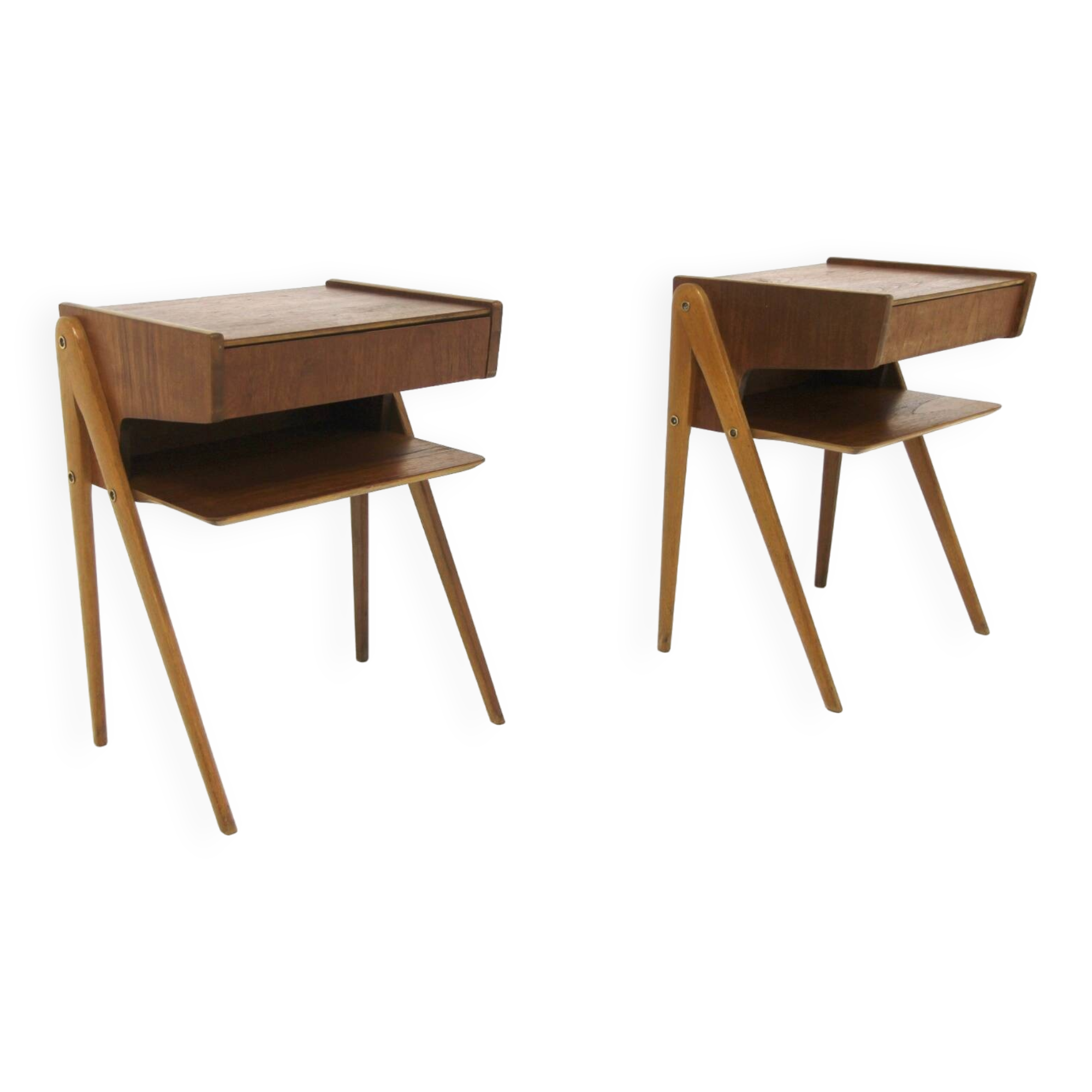 Set of 2 teak bedside tables, Sweden, 1960