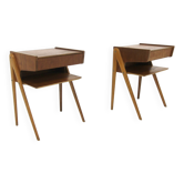 Set of 2 teak bedside tables, Sweden, 1960