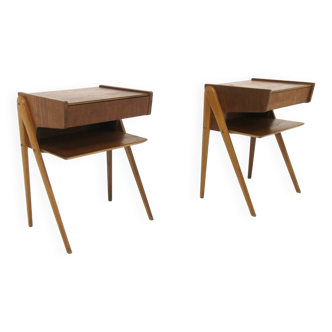 Set de 2 tables de chevets en teck, Suède, 1960