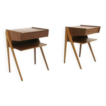 Set de 2 tables de chevets en teck, Suède, 1960