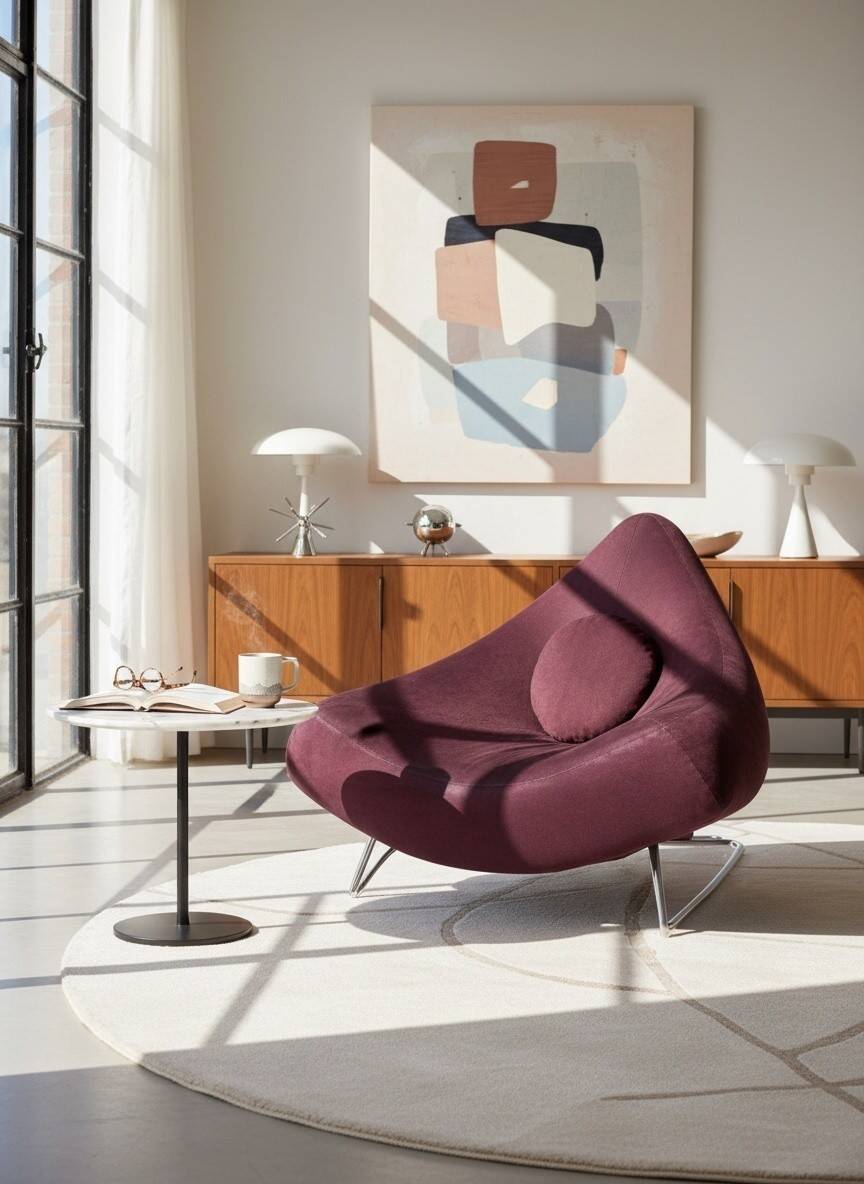 Fauteuil triangulaire "Chili" par Paul Falkenberg – Alcantara Chocolat