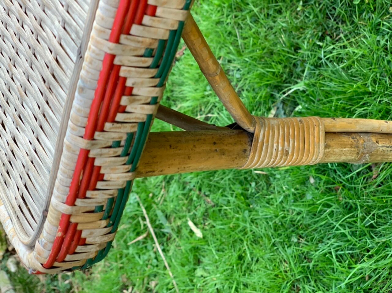 High wicker and rattan table