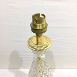 Crystal and bronze lamp base with square foot