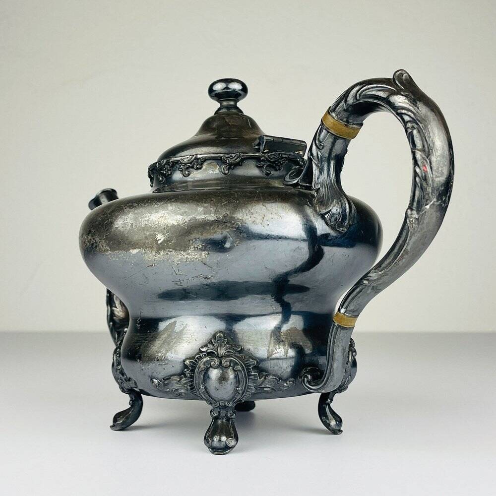 Théière ancienne en argent plaqué de la Barbour Silver Company, USA, fin 19ème siècle