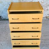 Vintage chest of drawers with 5 drawers by Capelle circa 70's