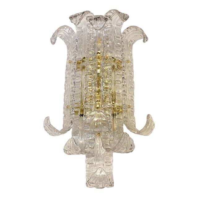 Transparent Lingue Murano Glass Wall Lamp by Simoeng