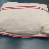 Red striped hemp cushion