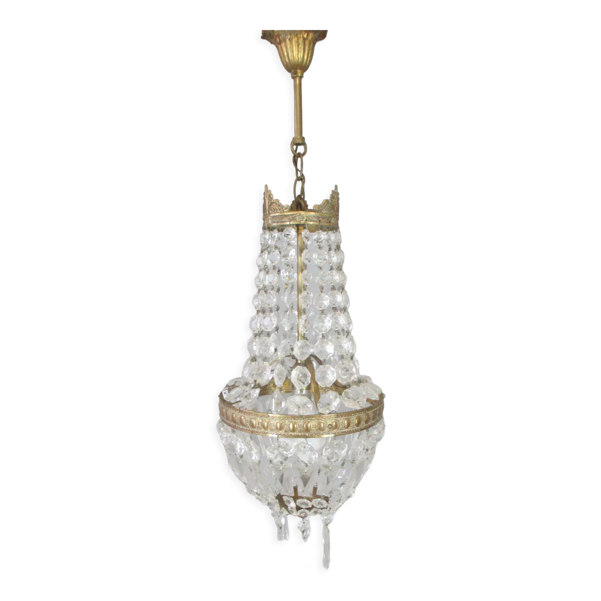 Mongolian chandelier with tassels crystal brass